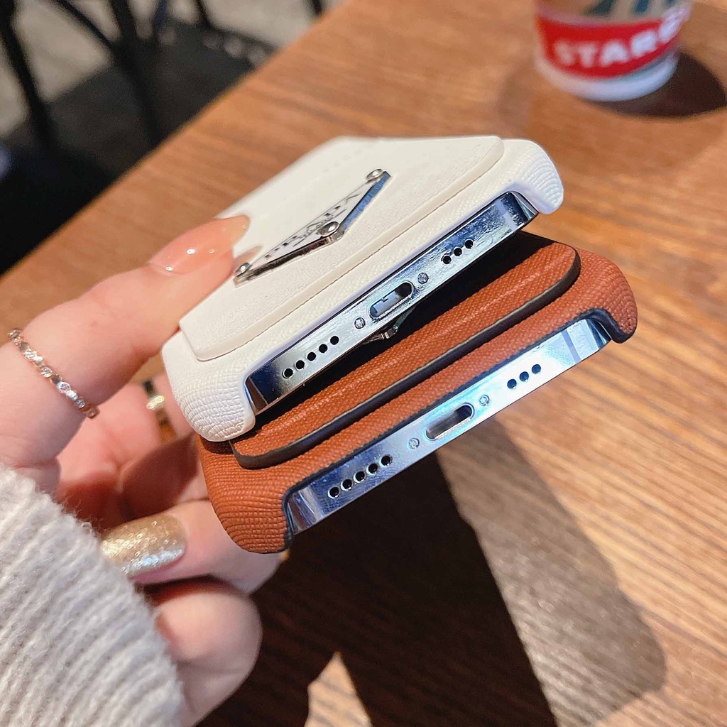 Ốp Điện Thoại Da Cứng Dạng Ví Thời Trang Cho iPhone14Max 13promax 12 11 xsmax xr xs 7P