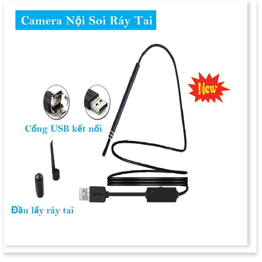 ⚡ ( Giá rẻ hủy diệt) -  Camera Nội Soi Tai Siêu Nét Đi Kèm Bộ Đầu Lấy Ráy - Thiết kế Thông Minh, Nhỏ Gọn, Chống nước