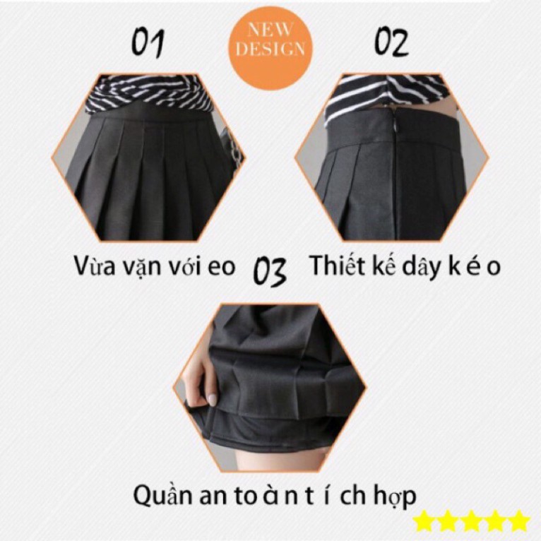 Chân váy thời trang nữ tennis ngắn xếp ly hàng Quảng Châu cao cấp