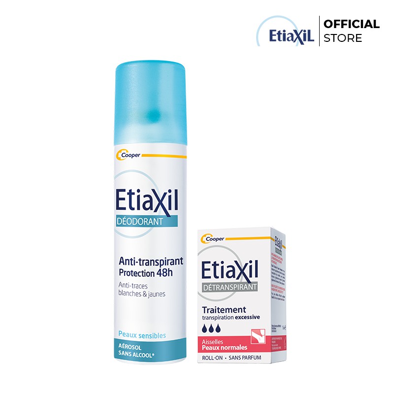 Combo Xịt Khử mùi Dạng Phun Sương Etiaxil 150ML và Lăn khử mùi và điều tiết Mồ Hôi Etiaxil nhãn đỏ 15ml