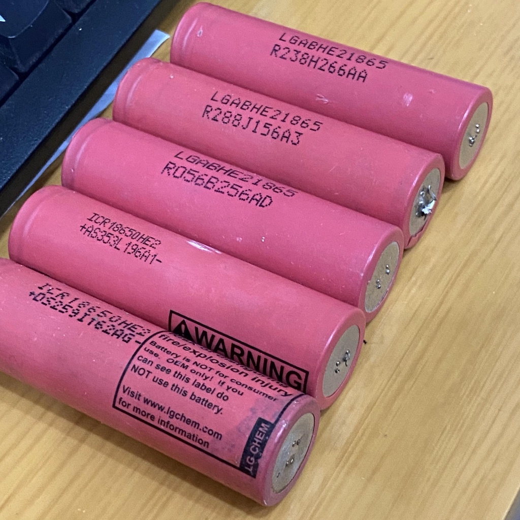 Cell pin 18650 cũ chính hãng LG HE2 dung lượng 2500mAh dòng xả cao 20A - KLH DIY