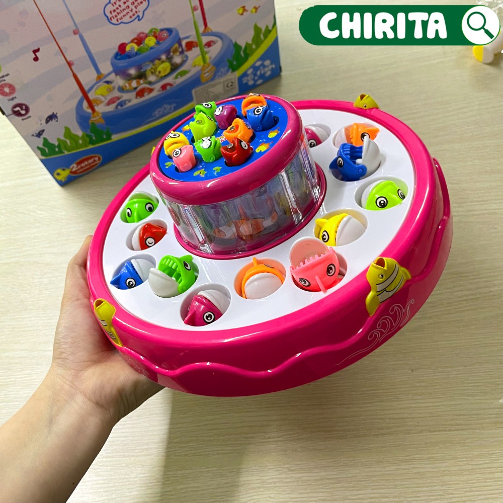 Bồ Đồ Chơi Câu Cá 2 Tầng Xoay - Có Nhạc, Đèn Và Nam Châm - Đồ Chơi Trẻ Em CHIRITA