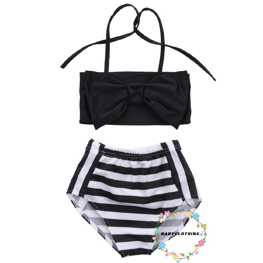 ღWSVღBaby Kids Girls Fashion Striped Cute Beach Swimwear Bikini Bathing Swimsuit Clothes