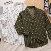 Áo sơ mi lụa kẻ sọc BTS