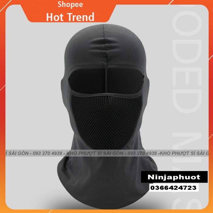 Mẫu nón trùm đầu Ninja Swat cao cấp X2 lưới lọc chống bụi - chống tia UV - khăn ninja trùm đầu Ari đội fullface
