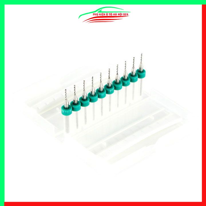 Hộp 10 mũi khoan CNC cao cấp độ chính xác cao đường kính mũi 1.0mm