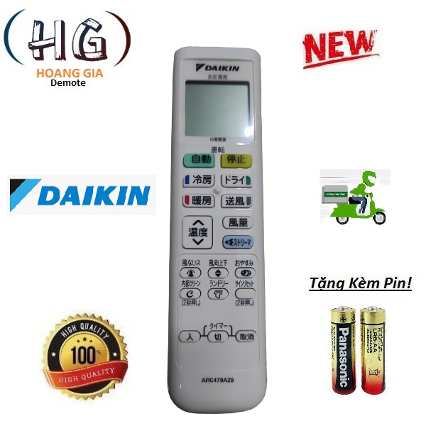 Remote điều khiển máy lạnh điều hoà DAIKIN nội địa Nhật dòng FTKQ - ARC478A29