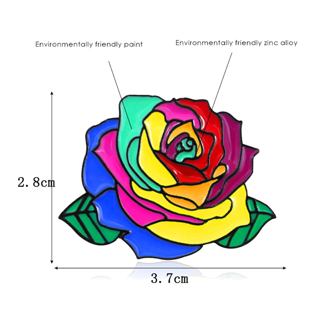 YOML✔Rainbow Rose Flower Brooch Pin Gay Pride Denim Jacket Collar Backpack Badge