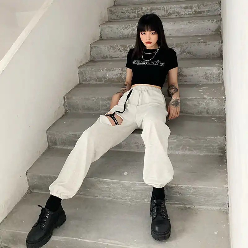 Quần Jogger Nữ Lưng Cao Rách Gối Thời Trang Hè 2021 | BigBuy360 - bigbuy360.vn