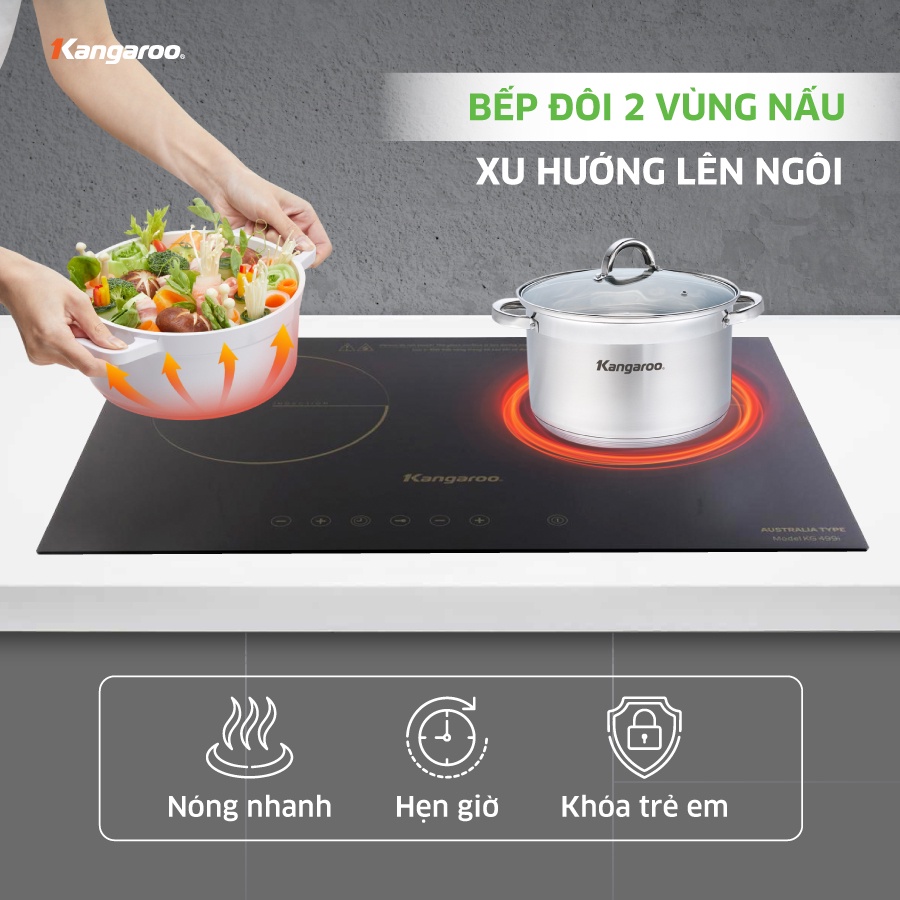 Bếp đôi Điện từ Hồng ngoại KG499N