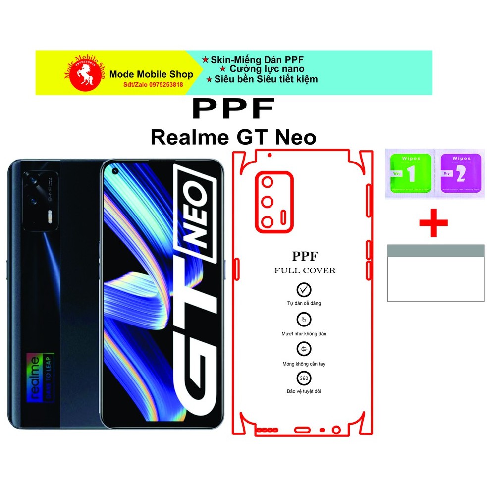 Miếng dán PPF bảo vệ điện thoại  Realme GT Neo khỏi trầy xước- Xỉn màu