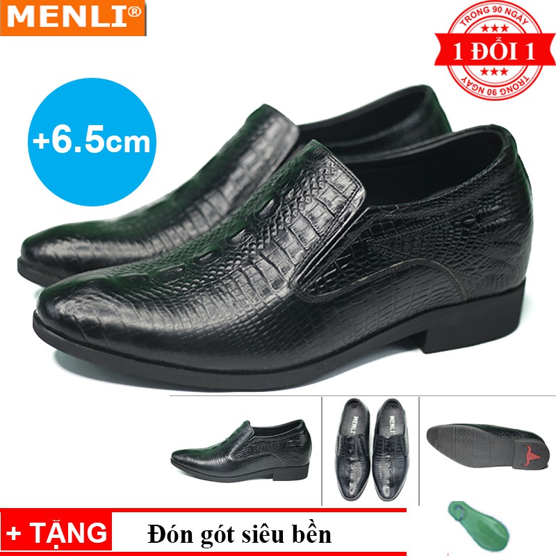 Giày tăng chiều cao nam da bò thật 100% GLSP154 - Có video