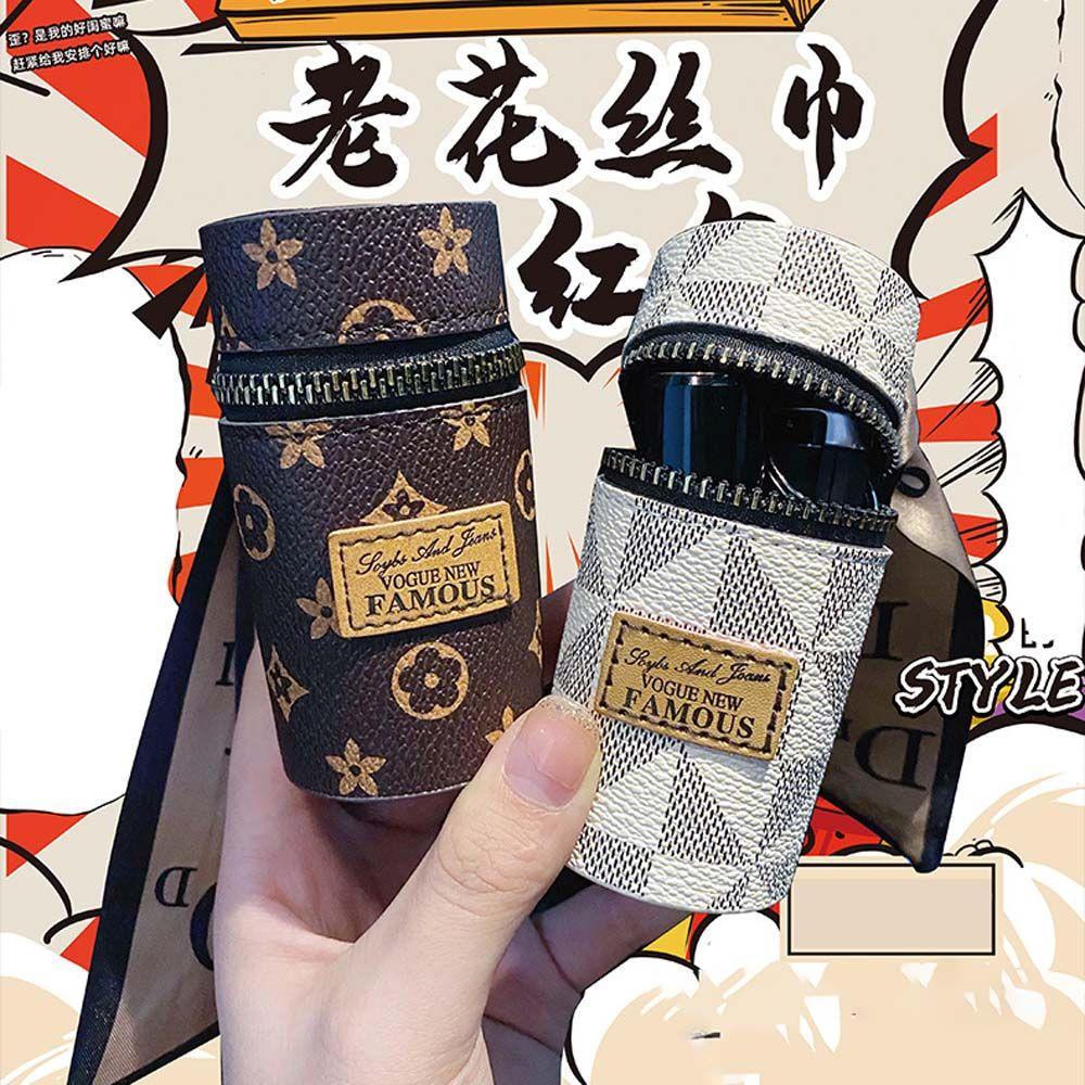 DARNELL Móc Khóa Da PU Họa Tiết Sọc Caro Thời Trang