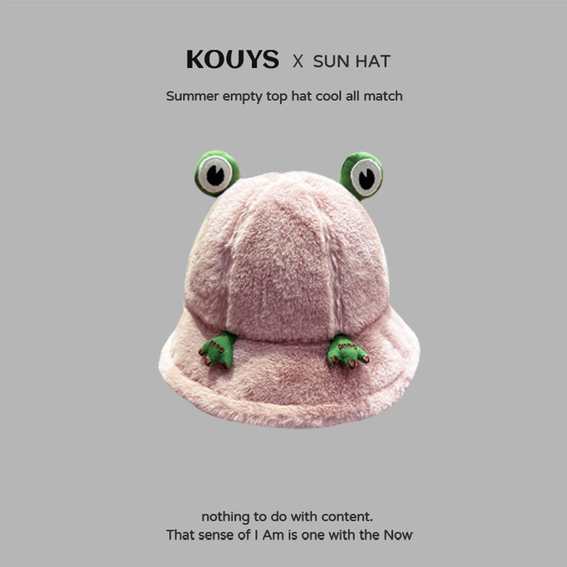 Nón tai bèo hình chú ếch nhồi bông dễ thương thời trang mùa đông dành cho nữ
