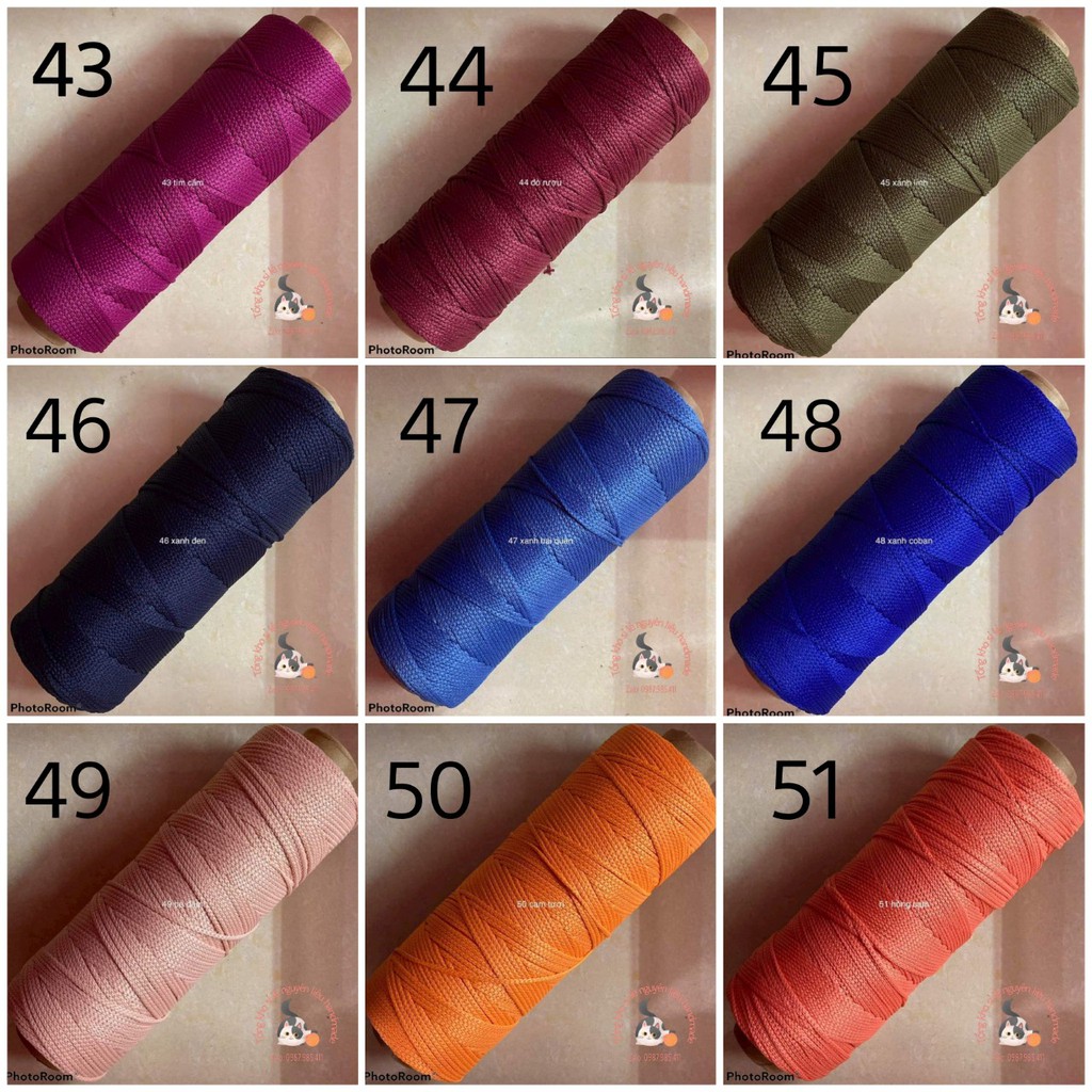 Sợi dệt trơn 2mm Bảng màu số 2/2