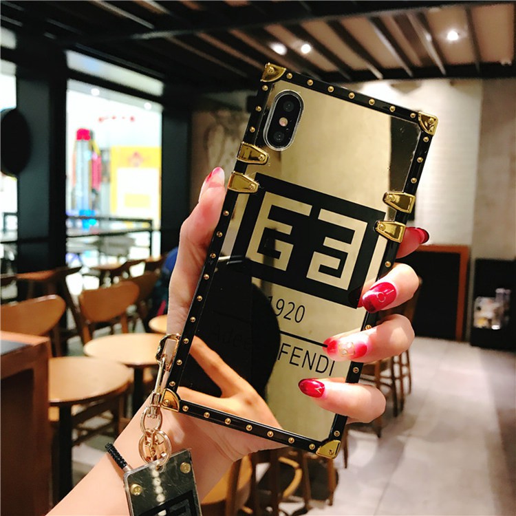 Ôp Điện Thoại Vuông Tráng Gương Màu Vàng Sang Trọng Cho iphone xs max 7 8 plus 12 13 14 15 pro max 11 pro max 6s 6plus xr ốp