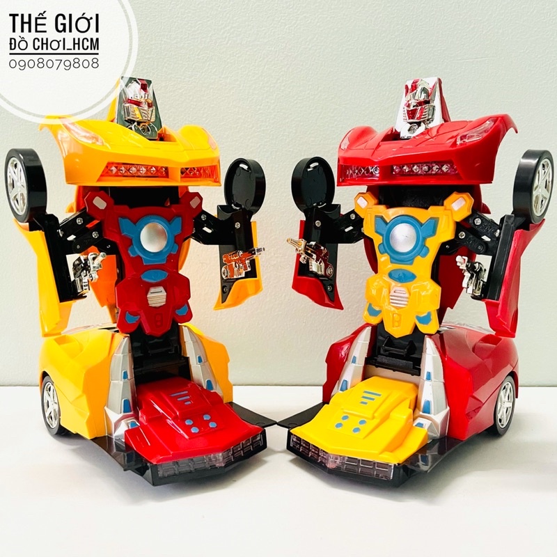 [Ô TÔ BIẾN HÌNH-XOAY] Đồ chơi xe ô tô biến hình robot có đèn nhạc khi chạy rất đẹp dành cho bé thích mô hình xe robot.