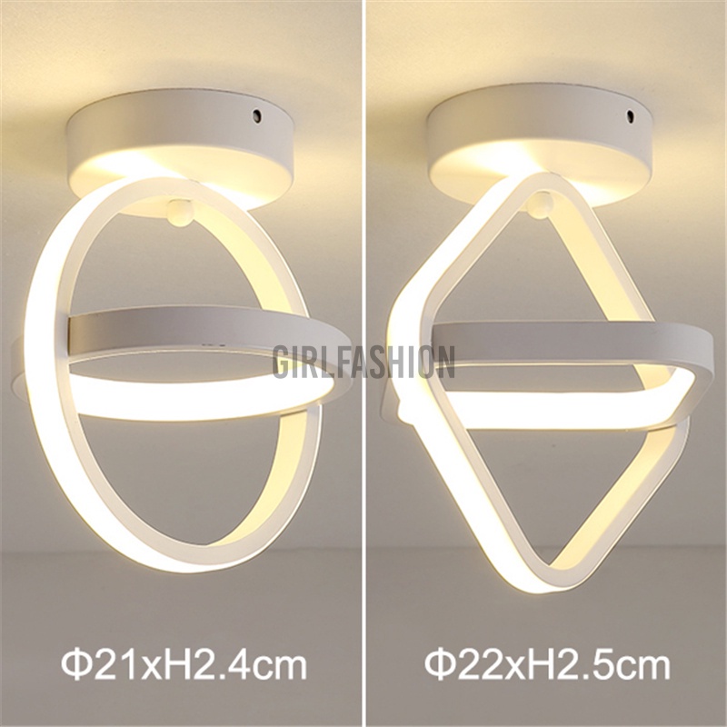 Modern LED Ceiling Lamp Dual Ring Chandeliers Fixture Living Room Pendant Light