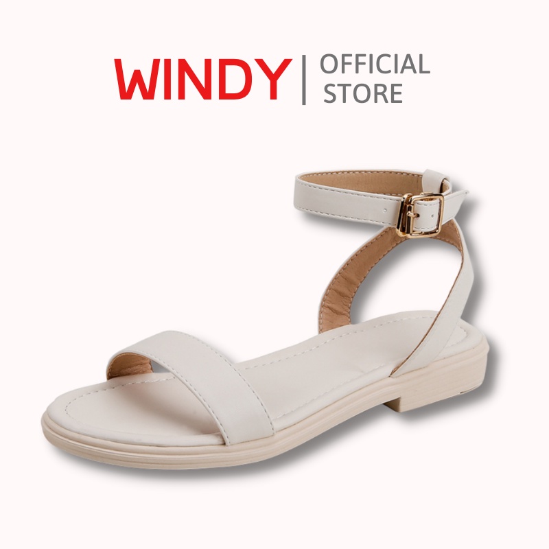 Giày Sandal Nữ WINDY Đế Bệt Cao Cấp Quai Ngang Êm Chân