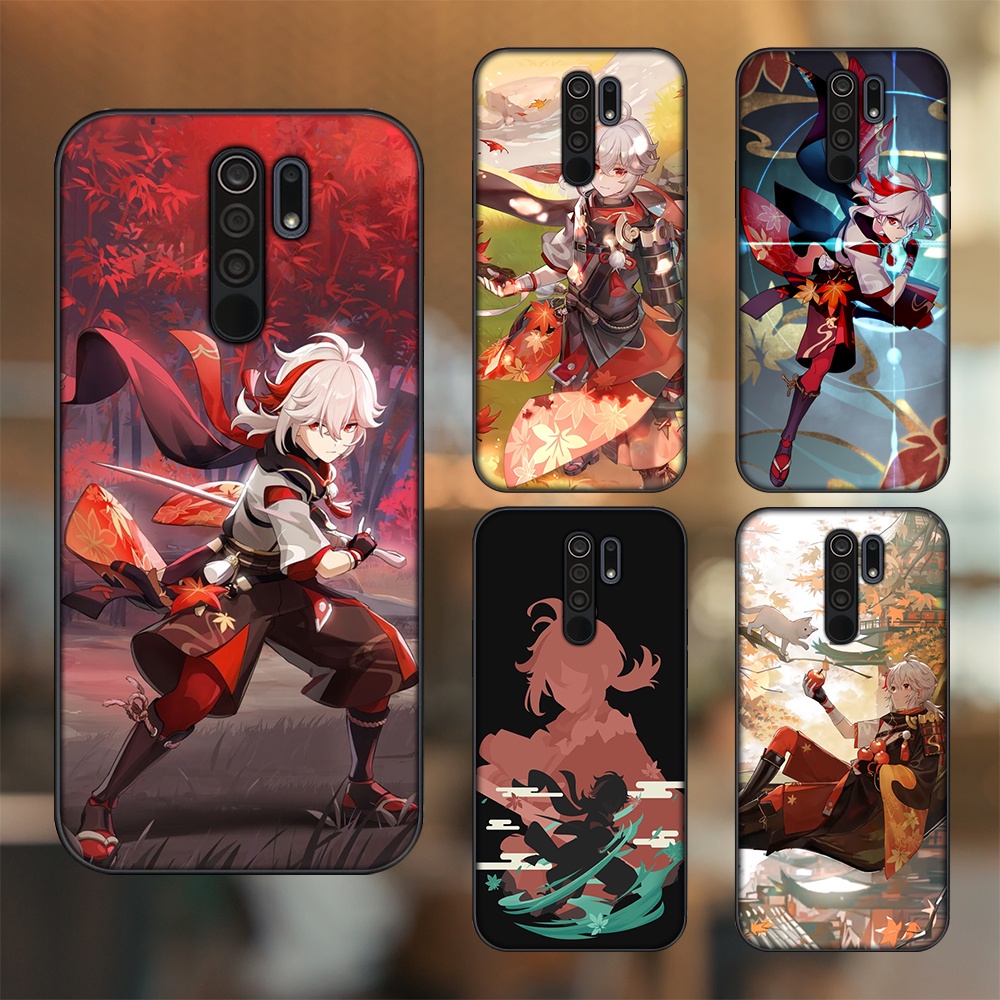 Ốp lưng Xiaomi Redmi 9 viền đen in hình Kazuha Genshin Impact