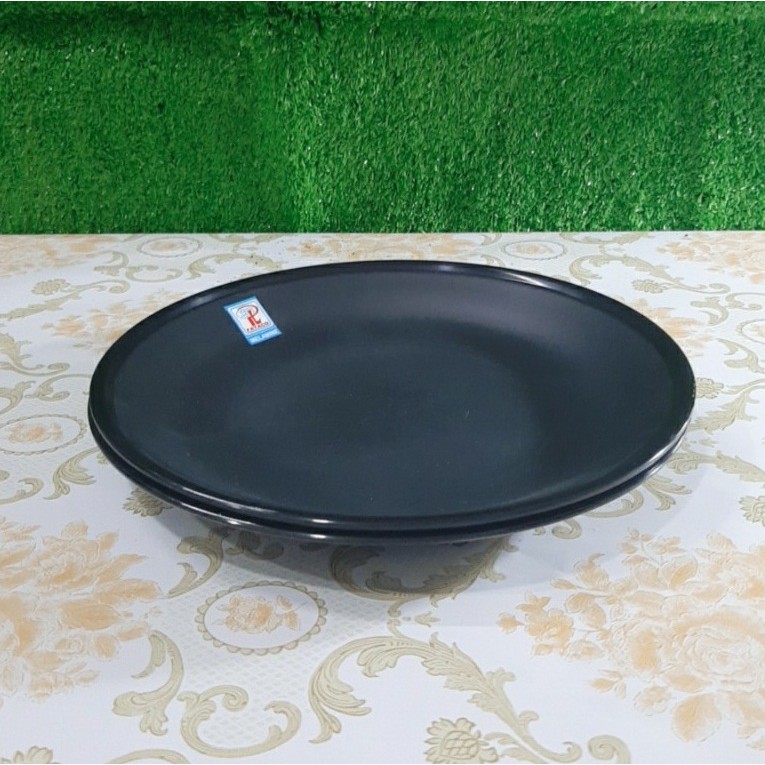 Dĩa tròn DA09N nhựa Melamine đen nhám Cao Cấp-Sang Trọng