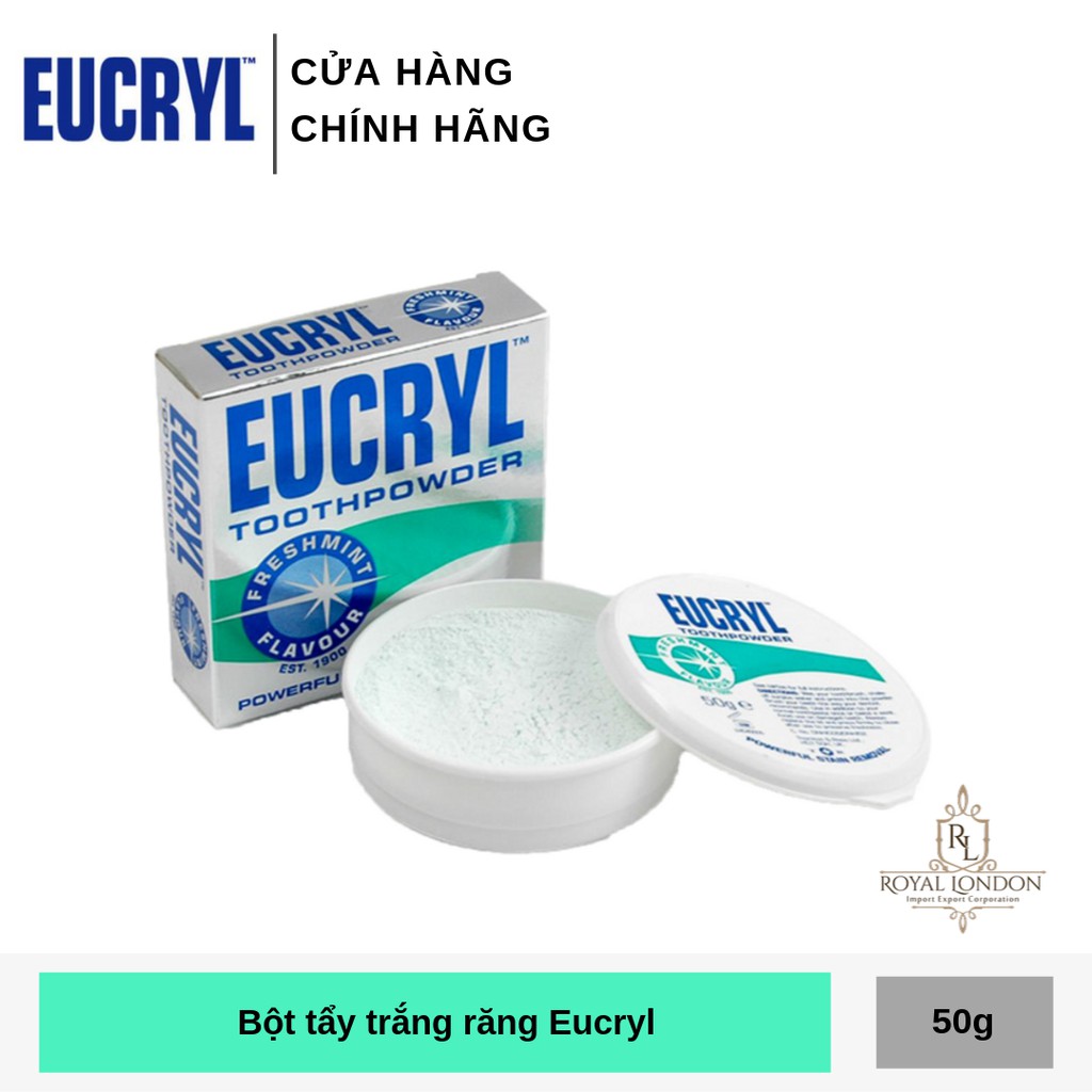 [MEMBERSHIP GIFT] Bột Bạc Hà Giúp Sạch Miệng Trắng Răng, Hơi Thở Thơm Mát Eucryl Toothpower 50g