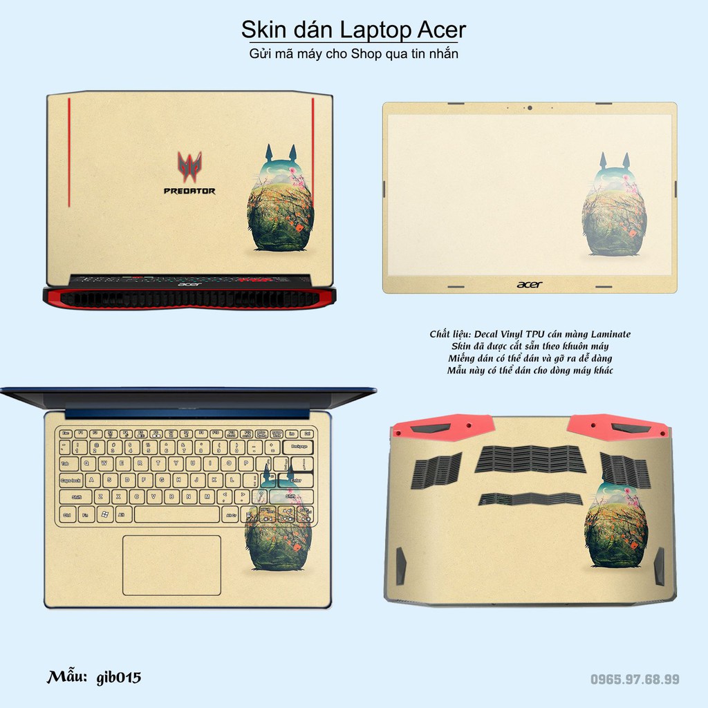 Skin dán Laptop Acer in hình Ghibli image (inbox mã máy cho Shop)