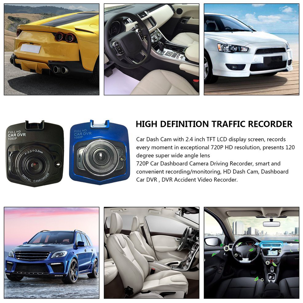 Camera Hành Trình Màn Hình Lcd 2.4 "720P Cho Xe Hơi | BigBuy360 - bigbuy360.vn