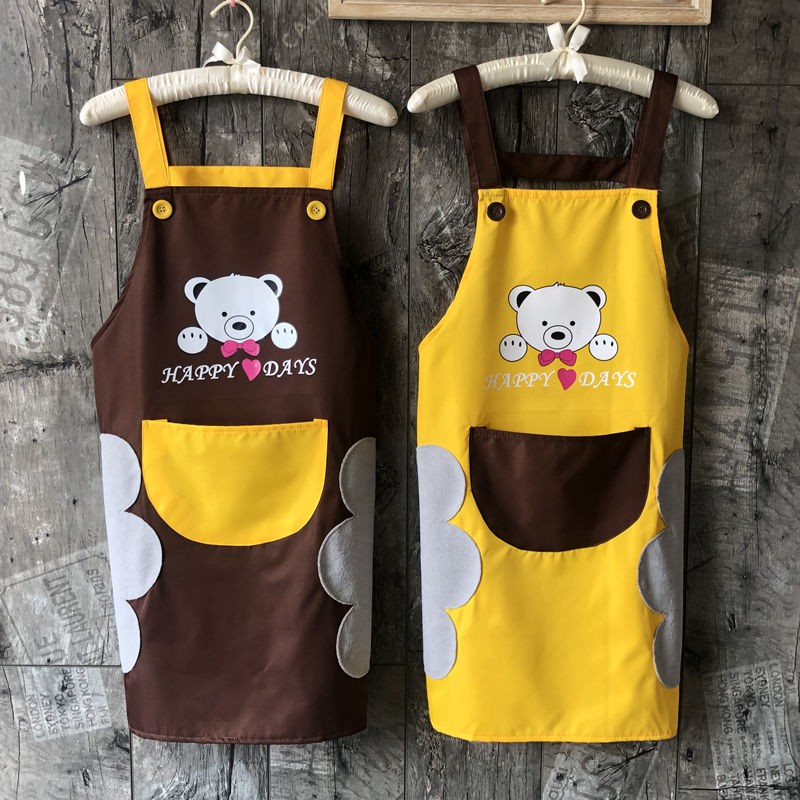 Tạp Dề Nấu Ăn Có Túi Chống Dầu Chống Nước Dễ Thương Bảo Vệ Sức Khỏe Cho Người Lớn