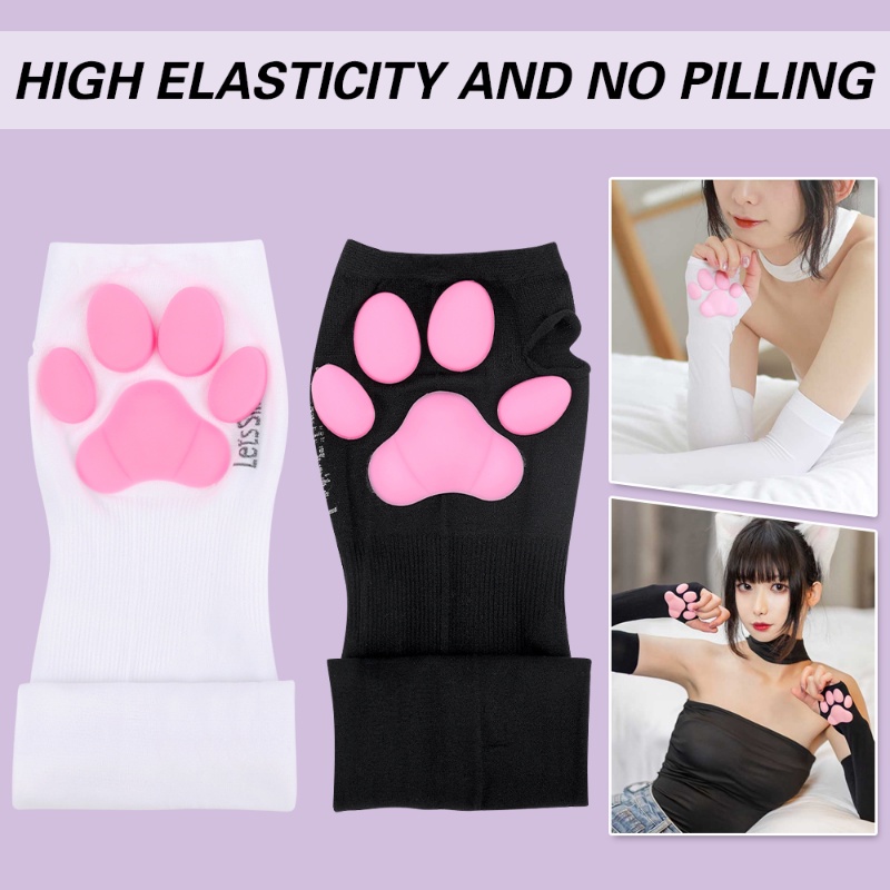 1 Đôi Găng Tay Chống Nắng Hình Móng Mèo 3D Phong Cách Lolita