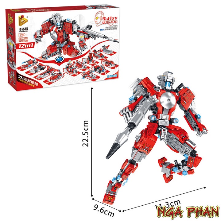 Siêu Robot Ultraman 556 Chi Tiết 12 Trong 1 Đồ Chơi Xếp Hình Lắp Ráp Lego Panlos