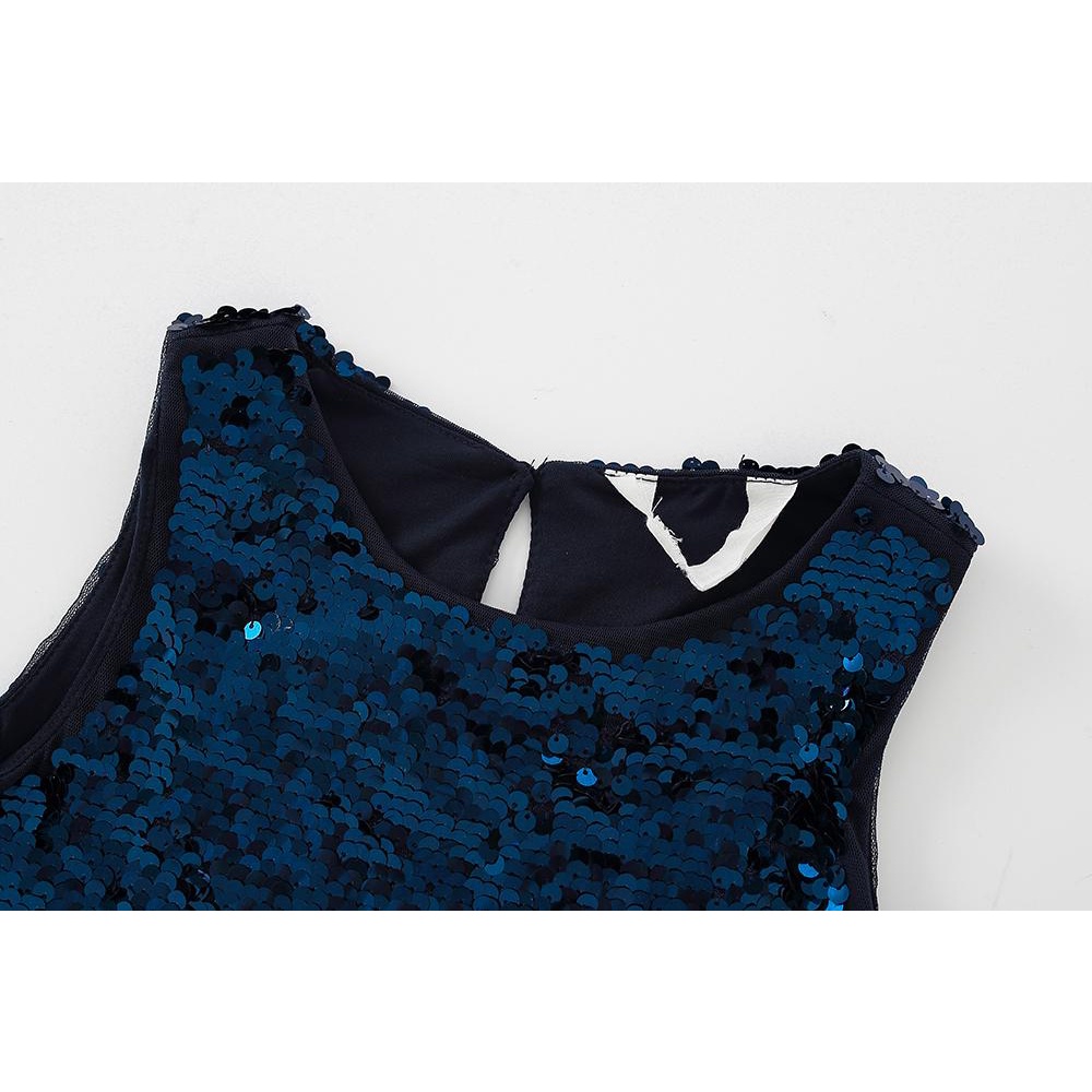 Đầm xanh voan phối sequin H&M