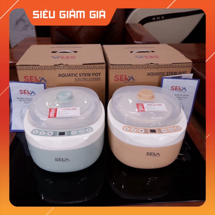 Nồi Nấu Cháo Chậm SeKa, Nồi đa cHầm, Chưng, Hấp. Nồi Ăn Dặm Cho Bé. Nồi Chưng Yến Hàng Chính Hãng(BH 12 T