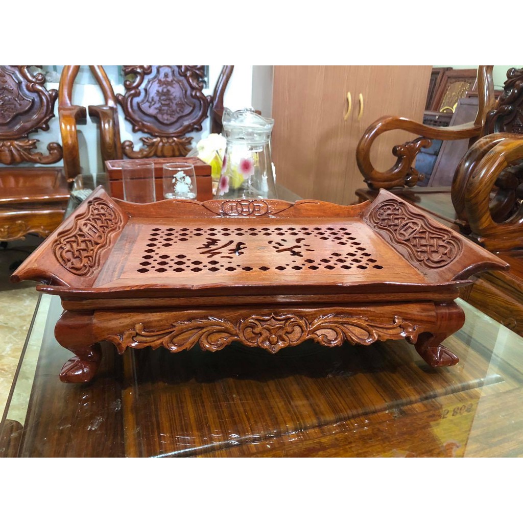 KHAY TRÀ KHỔNG MINH GỖ HƯƠNG CAO CẤP