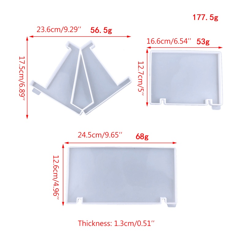 Khuôn Silicon Hình Chữ Nhật Làm Giá Đỡ Trưng Bày Epoxy DIY