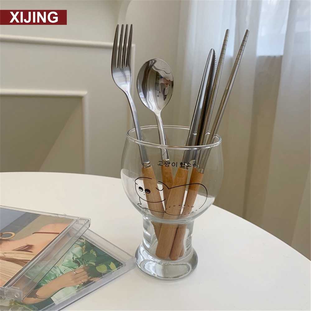 Muỗng/ nĩa/ đũa bằng thép không gỉ cán gỗ phong cách Nhật Bản