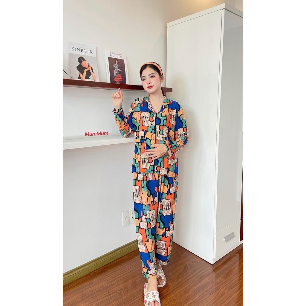 Bộ Bầu Pijama mặc Bầu kết hợp sau sinh