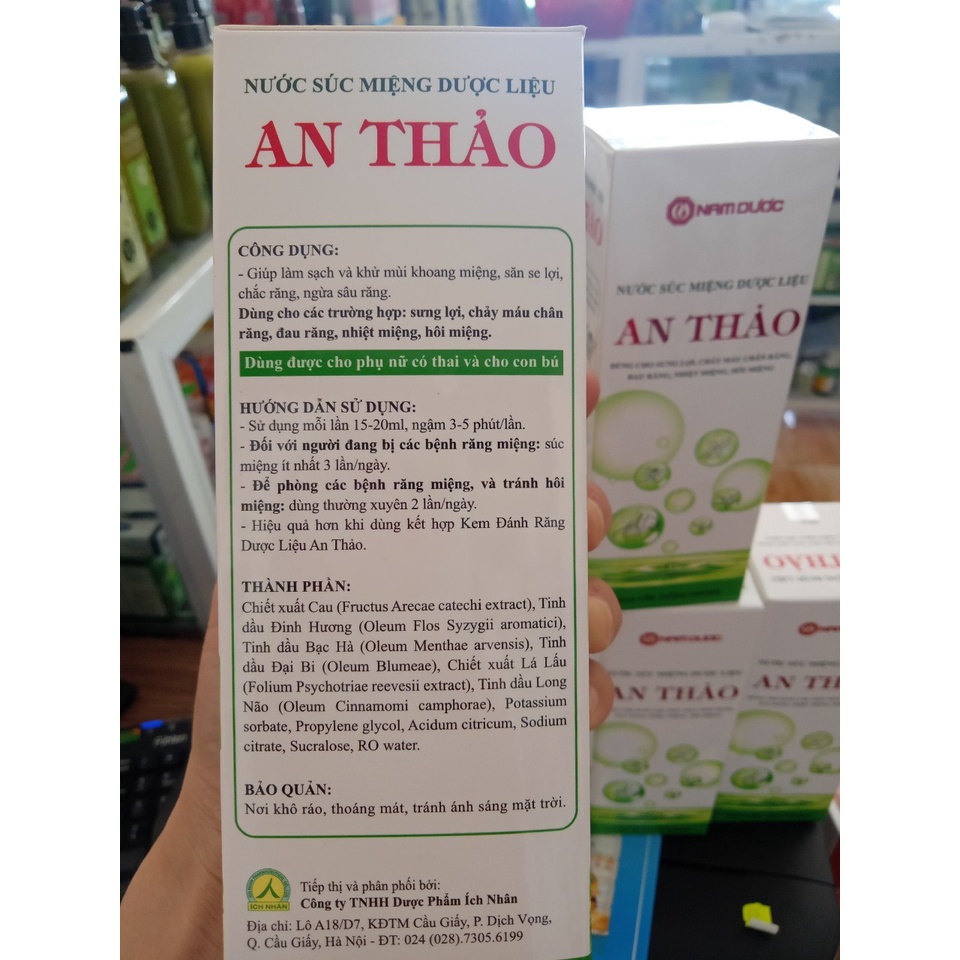 [Ảnh Thật] Nước Súc Miệng Dược Liệu An Thảo Lọ 250ml