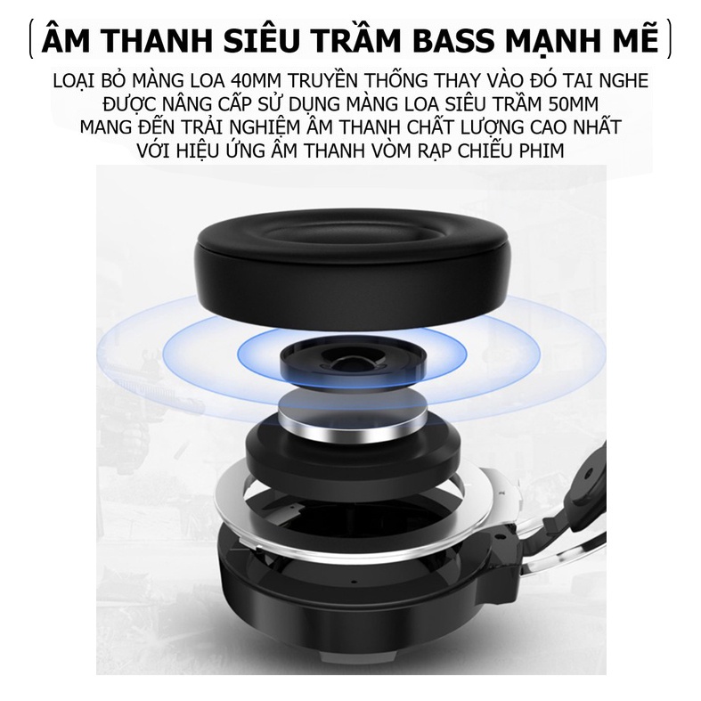 Tai nghe gaming chụp tai MC Q9 cho máy tính điện thoại có mic đèn LED đổi màu siêu đẹp âm thanh HD super Bass