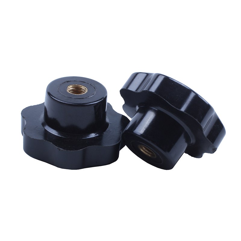Đường kính M8 x 50mm Kẹp ren Ngôi sao Núm màu đen Thay thế 2 chiếc