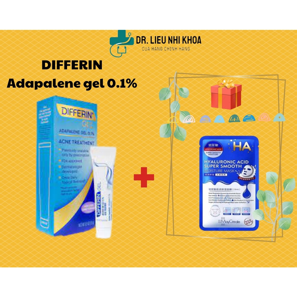 Dr.Lieu-Differin Adapalene Gel 0.1% 15g giảm mụn mờ thâm, chống lão hóa