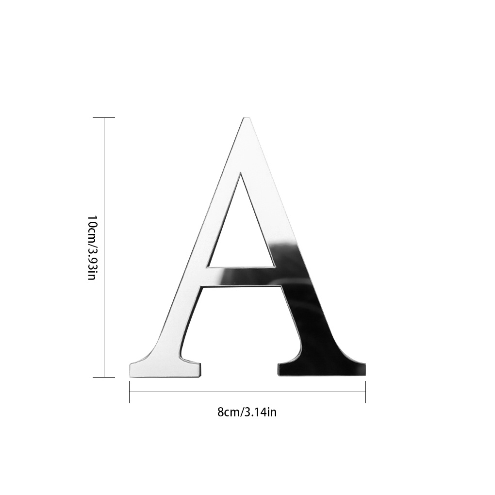 [CHOO] Letter Mirror Sticker Home Living Room Wall Decorative Mirror Decal Acrylic EVA Decoration