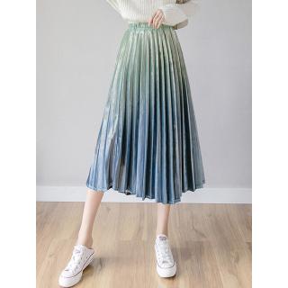 Chân váy xếp li phối màu thanh lịch