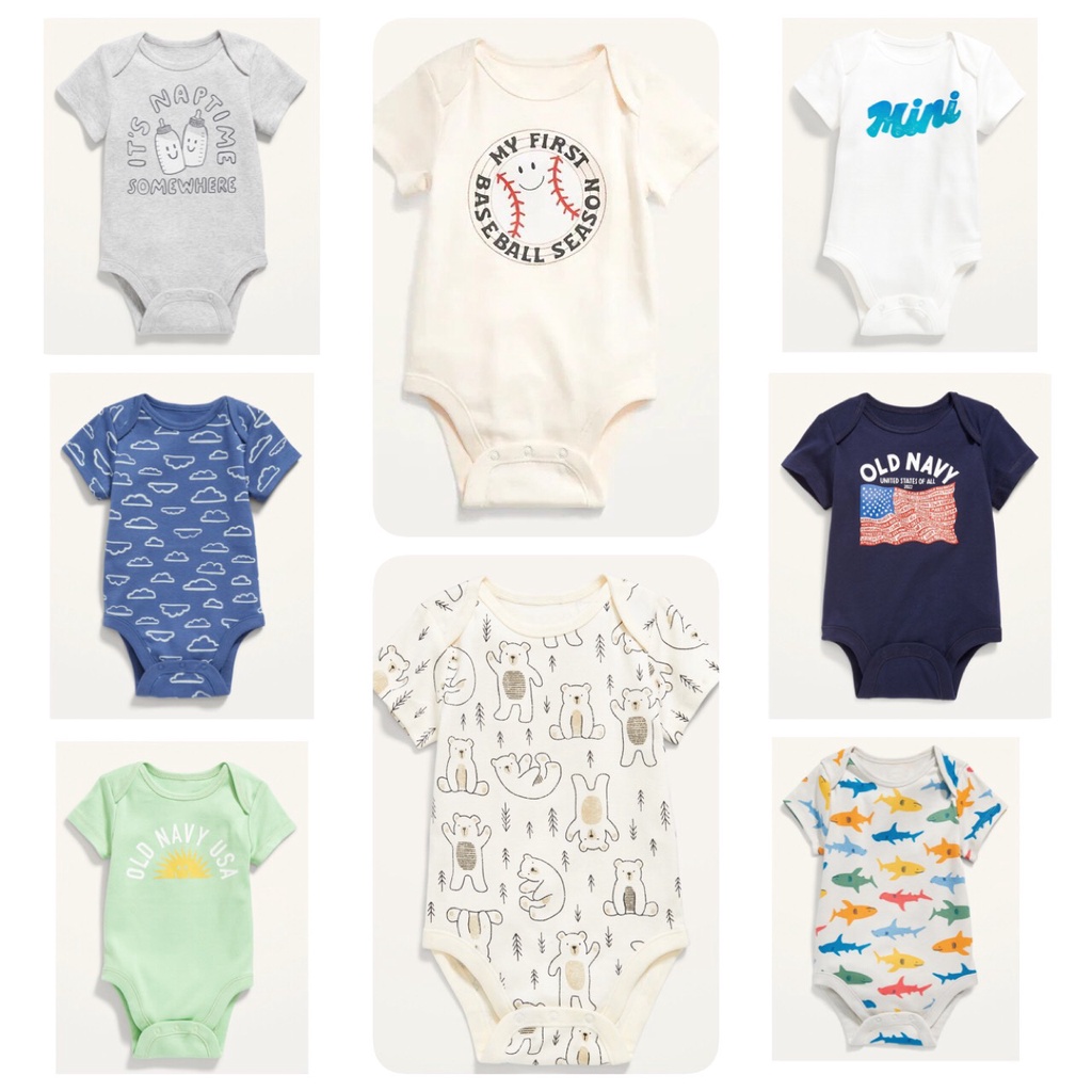 Bodysuit ngắn tay Old Navy in họa tiết dành cho bé trai/bé gái