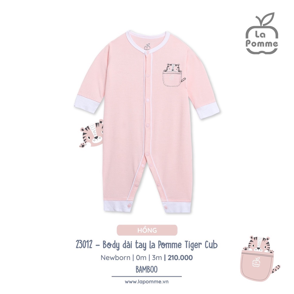 [CHÍNH HÃNG] Set sơ sinh dài tay sợi tre Tiger Cub họa tiết chú hổ con đáng yêu La Pomme