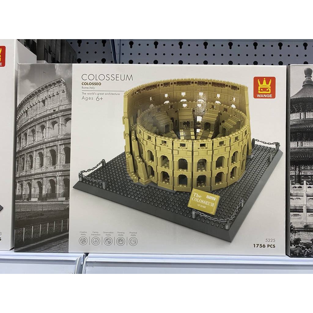 Lắp ráp xếp hình Lego Wange 5225 Famous Architecture City Italy Rome Colosseum Kì quan đấu trường La mã