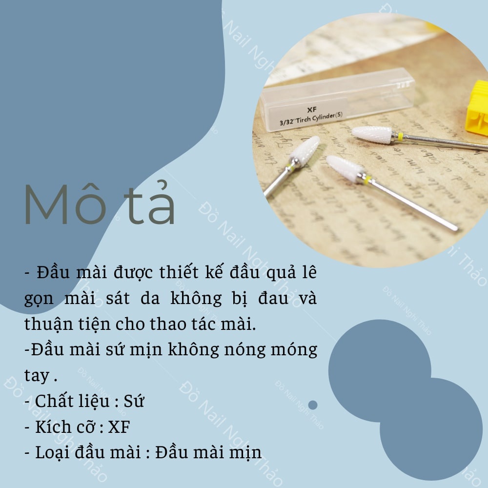 Đầu mài sứ mịn móng tay nail LADURA