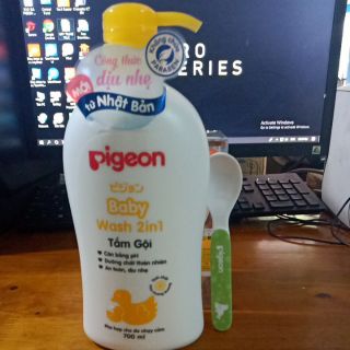 Sữa Tắm gội pigeon 700ml Tặng 01 cái muỗng ăn dặm cho bé MÀU NGẪU NHIÊN