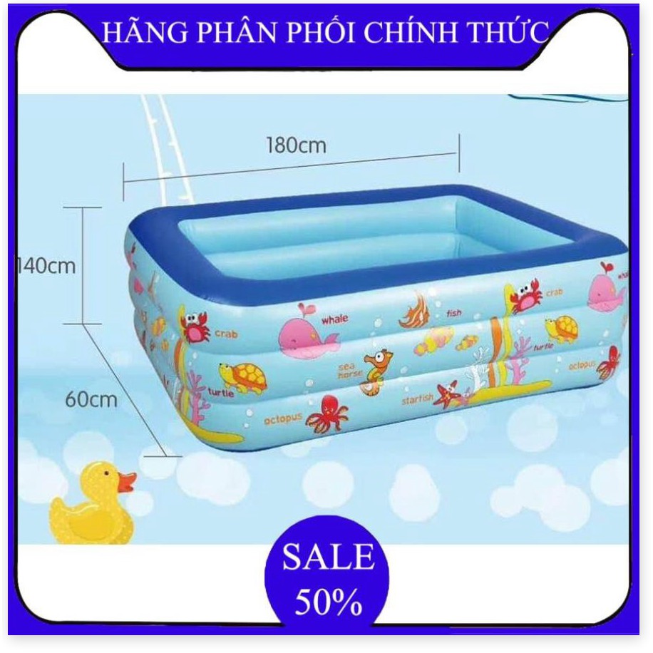 ✔️ bể bơi phao cho bé loại nào tốt,Bể bơi phao trong nhà, hình chữ nhật kích thước 180cm  - Bảo hành úy tín 1 đổi 1