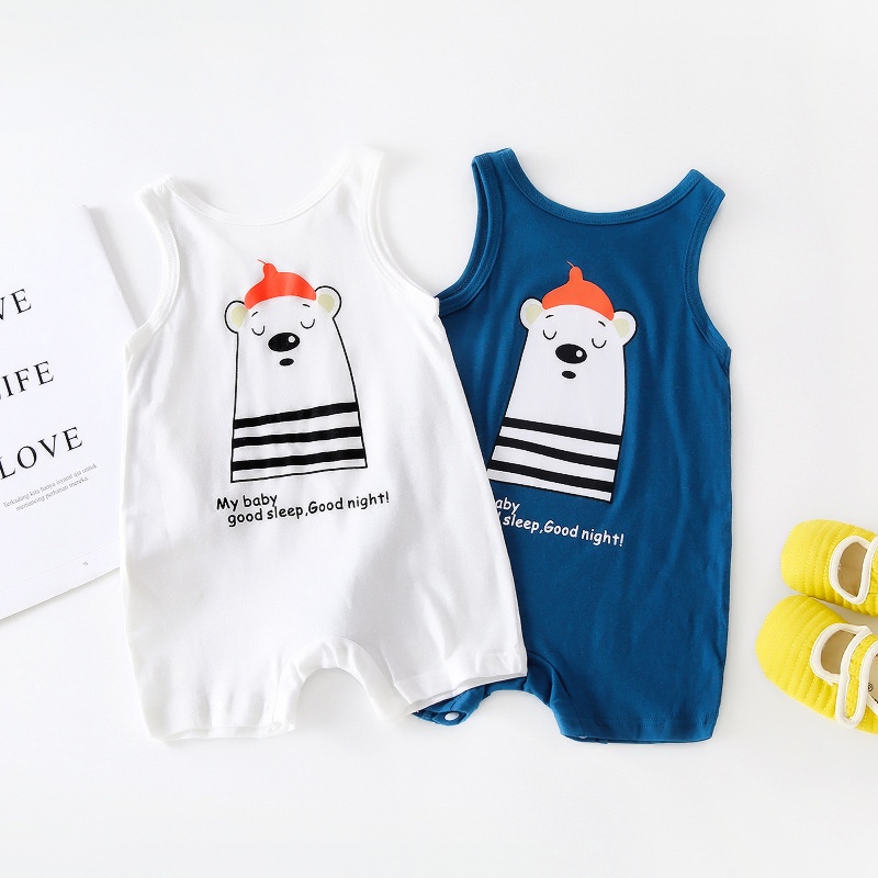 Áo liền quần Bodysuit Romper Liền Mảnh Không Tay Vải Cotton Cho Các Bé Nhỏ Từ 0-24 Tháng Tuổi